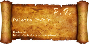 Paletta Irén névjegykártya
